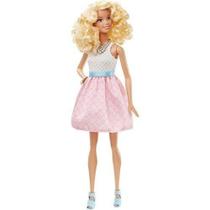 Boneca Barbie Fashionista 14 Loira Vestido Rosa Top - Mattel