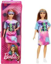 Boneca Barbie Fashionista 150 careca vestido florido mattel