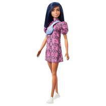 Boneca Barbie Fashionista Cabelo Preto Vestido Roxo e Pochete, 143 Gxy99 - Mattel