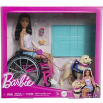 Boneca Barbie Fashionista Cadeira de Rodas e Cão de Serviço - Mattel hjy85