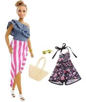 Boneca Barbie Fashionista Curvy Morena Modelo 102 Mattel