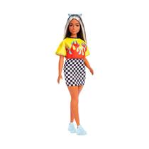 Boneca barbie fashionista morena com saia xadrez 179 - mattel hbv13/fbr37 Boneca barbie fashionista morena com saia xadrez 179 - mattel hbv13/fbr37