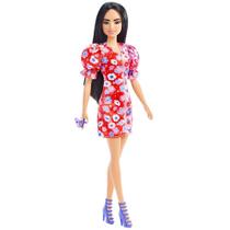 Boneca Barbie Fashionista Vestido Rosa Flores - HBV11