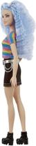 Boneca Barbie Fashionistas 170 Top Arco-íris Cabelo Azul - Mattel
