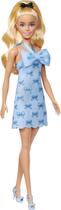 Boneca Barbie Fashionistas 237 vestido azul de alças laço Boneca Barbie Fashionistas 237 vestido azul de alças laço