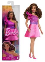 Boneca Barbie Fashionistas Castanho Vestido Rosa Brilhante 225 - Mattel