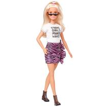 Boneca Barbie Fashionistas Loira Cabelo Longo Saia Animal Print GHW62 - Mattel (15069)
