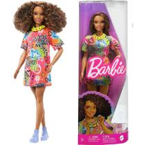 Boneca Barbie Fashionistas Morena Vestido Grafitado 201 Mattel