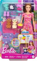 Boneca Barbie Festa Do Pijama Com Cachorrinhos Mattel HXN01