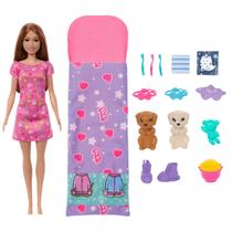 Boneca barbie festa do pijama com filhotes - mattel hxn01