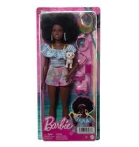 Boneca Barbie Filme Negra Patins Pet e Acessórios Mattel