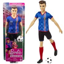 Boneca Barbie Ken Profissões Jogador Futebol Azul Mattel