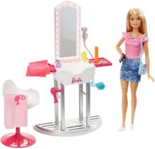 Boneca Barbie Loira com Acessórios e Conjunto de Salão