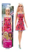 Boneca Barbie Loira Fashion Vestido Rosa Mattel Original