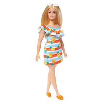 Boneca Barbie Loira Loves the Ocean vestido Flora Tropical GRB35 HLP92 - Mattel