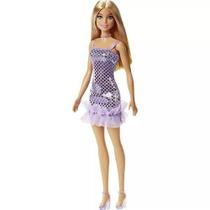 Boneca Barbie Loira Vestido Glamoroso Lilás Glitter Mattel
