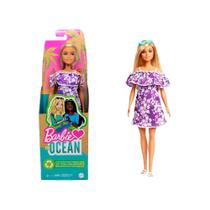 Boneca Barbie Malibu Vestido Flores Loira - Loves The Ocean - Mattel