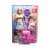 Boneca Barbie Malibu Viajante com Cachorrinho HJY18 MATTEL