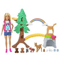 Boneca Barbie Mattel Com Cenário Exploradora Da Selva Brinquedo Infantil