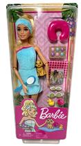 Boneca Barbie Menina Loira Com Acessórios - Dia De Spa - Acompanha Mini Filhote Cachorrinho Pet - Made To Move Completamente Articulada - Mattel