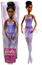 Boneca Barbie Menina Quero Ser Bailarina Clássica Morena Negra - Roupa Roupinha Lilás - Mattel