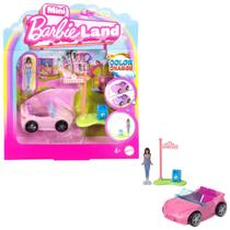 Boneca barbie mini barbieland carro rosa - mattel hyf42/hyf38