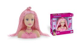 Boneca Barbie Mini Busto Cabelo linha colorido rosa Mattel