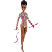 Boneca Barbie Morena Ginasta Rítmica Com Acessórios Original Mattel