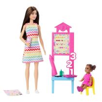 Boneca Barbie Morena Profissões Conjunto Professora Mattel JCR76 - JCR71