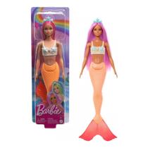Boneca barbie mundo da fantasia sereia cabelo rosa cauda laranja - mattel hrr05/hrr02 Boneca barbie mundo da fantasia sereia cabelo rosa cauda laranja - mattel hrr05/hrr02