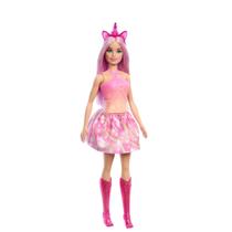 Boneca barbie mundo de fantasia unicórnio rosa - mattel hrr13