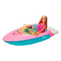 Boneca Barbie na Lancha com Cachorrinho e Acessórios GRG30 - Mattel