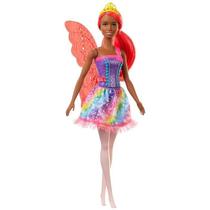 Boneca Barbie Negra Dreamtopia Fada Cabelo Rosa - Mattel