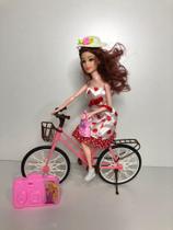Boneca barbie om bicicleta e acessorios - futuro