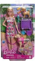 Boneca Barbie Passeio com Cão de Cadeira de Rodas Removível