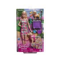 Boneca Barbie Passeio de Animais de Estimação com Cadeira de Rodas HTK37 Mattel