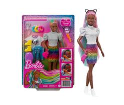 Boneca Barbie Penteado Arco-íris Animal Print Negra GRN82 - Mattel (27131) Boneca Barbie Penteado Arco-íris Animal Print Negra GRN82 - Mattel (27131)
