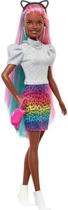 Boneca Barbie Penteado Arco Íris De Oncinha Negra - Mattel
