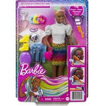 Boneca Barbie Penteado Leopardo Arco-Íris Negra