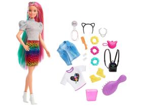Boneca Barbie Penteados Animal Print - com Acessórios Mattel
