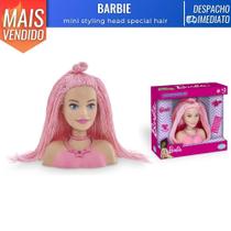 Boneca Barbie Pentear Mini Styling Head Special Hair Cabelo Rosa C/ Acessorios