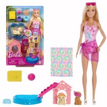 Boneca Barbie Piscina C/ Cachorros Color Change3+JBF35Mattel