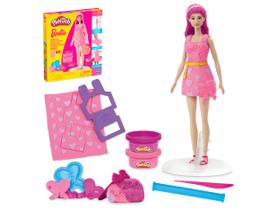 Boneca Barbie Play-Doh Corações e Penteados