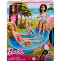 Boneca Barbie Playset de Piscina Com Acessórios Maio Rosa