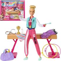 Boneca Barbie Playset Ginasta Loira Olímpica Malibu Mattel gjm72