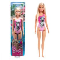 Boneca Barbie Praia Loira Maiô Rosa Mattel
