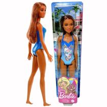 Boneca Barbie Praia Maiô Azul Com Flores Fashionista Mattel Boneca Barbie Praia Maiô Azul Com Flores Fashionista Mattel