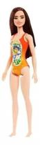 Boneca Barbie Praia Maiô Laranja Morena Mattel GHH38 Boneca Barbie Praia Maiô Laranja Morena Mattel GHH38