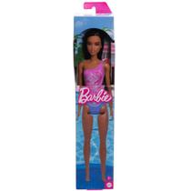 Boneca Barbie Praia Maiô Roxo Mattel