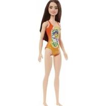 Boneca Barbie Praia Maiô Tie Dye Florida Laranja - Mattel